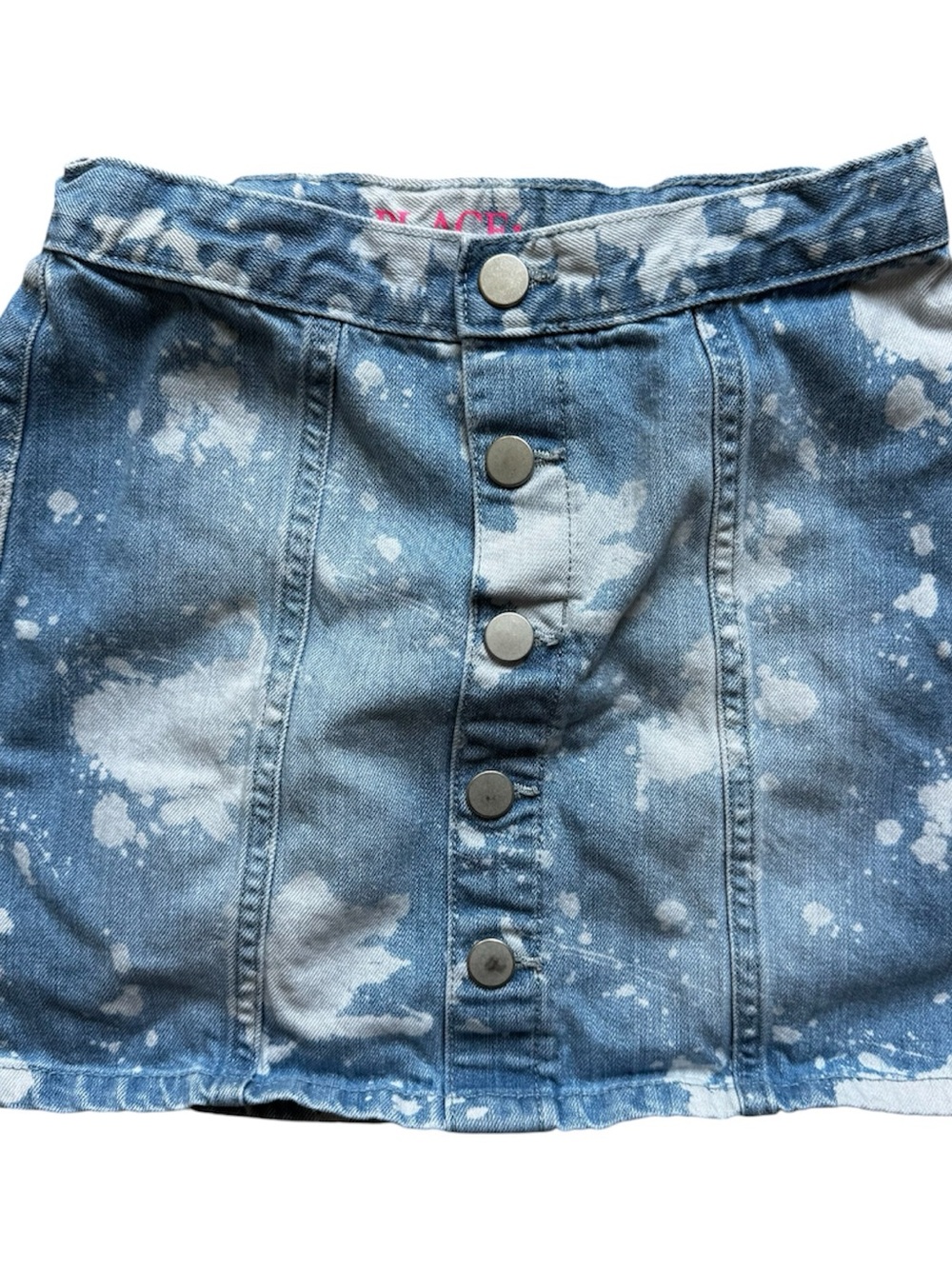 PLACE Tie Dye Button DENIM Mini Skirt Size 8